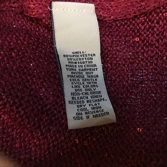 Beige by eci Red Berry Long Sleeve Sweater XL - Picture 5 of 6